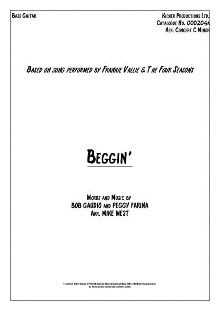 Free Sheet Music Beggin Bass Guitar