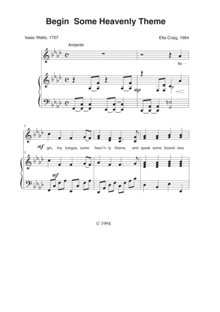 Begin Some Heavenly Theme Sheet Music