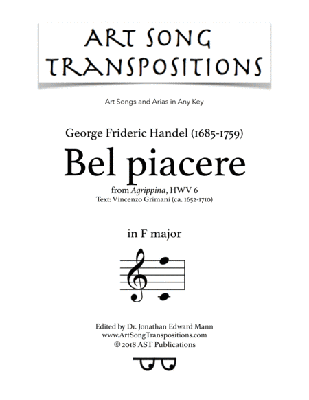 Free Sheet Music Bel Piacere F Major