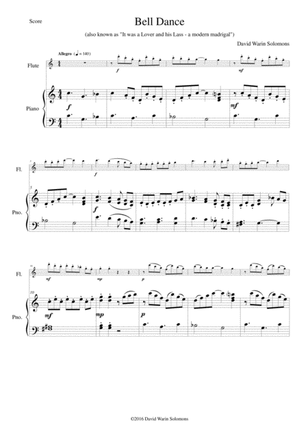 Bell Dance For Flute And Piano Sheet Music