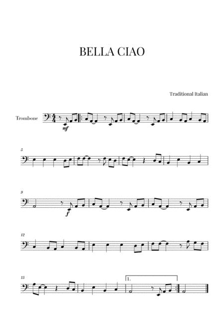 Bella Ciao For Trombone Sheet Music