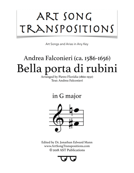 Free Sheet Music Bella Porta Di Rubini G Major