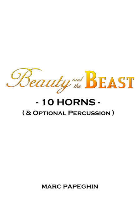 Free Sheet Music Belle From Beauty And The Beast 10 French Horns