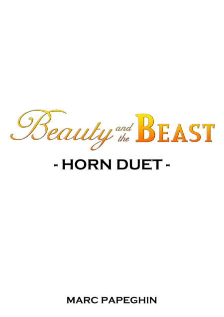 Belle From Beauty And The Beast French Horn Duet Sheet Music