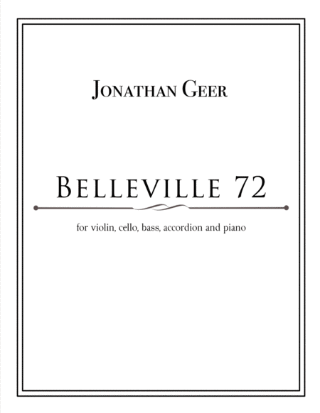 Belleville 72 Sheet Music