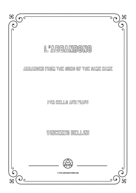 Bellini L Abbandono For Cello And Piano Sheet Music