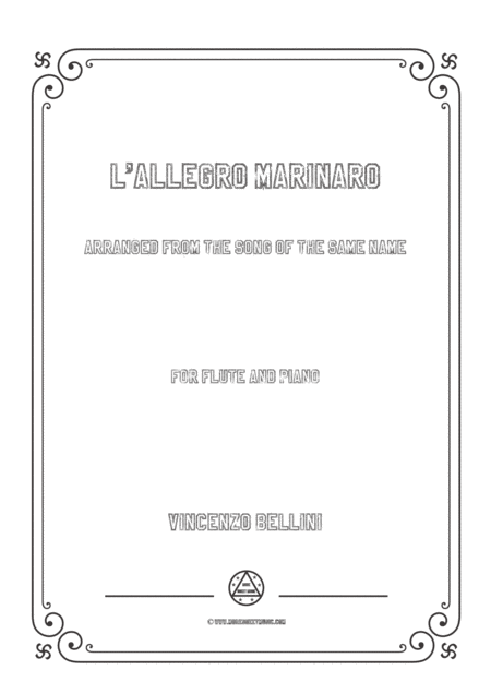 Bellini L Allegro Marinaro For Flute And Piano Sheet Music