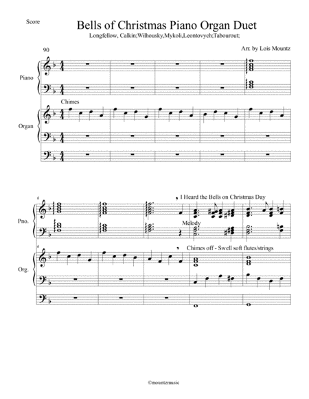 Free Sheet Music Bells Of Christmas Medley For Piano And Organ