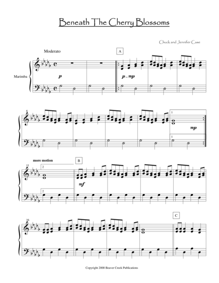 Beneath The Cherry Blossoms Sheet Music