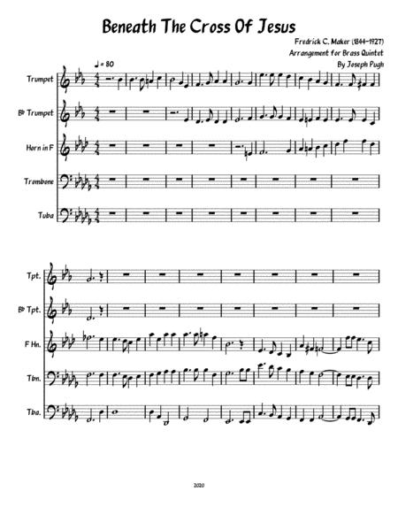 Free Sheet Music Beneath The Cross Of Jesus Brass Quintet