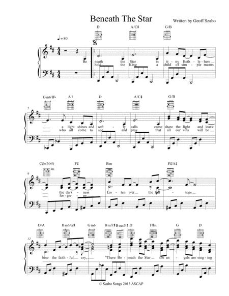 Free Sheet Music Beneath The Star