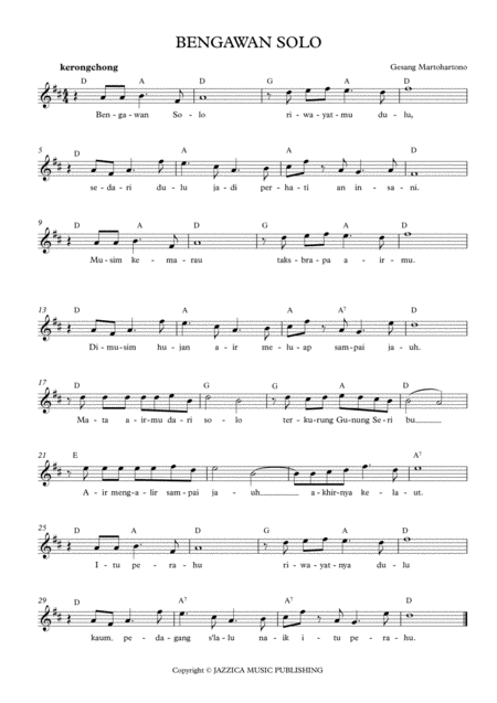 Bengawan Solo Sheet Music