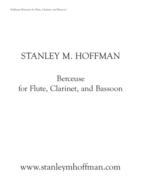 Free Sheet Music Berceuse For Flute Clarinet And Bassoon