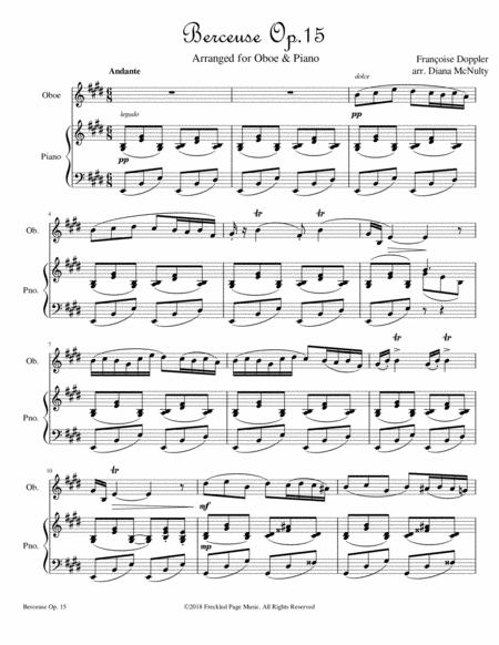 Free Sheet Music Berceuse Op 15 For Oboe Piano