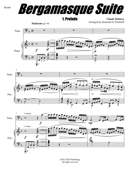 Free Sheet Music Bergamasque Suite Tuba And Piano