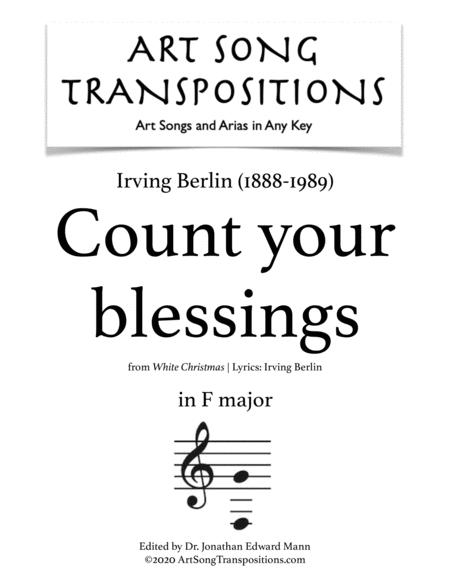 Berlin Count Your Blessings Transposed To F Major Sheet Music