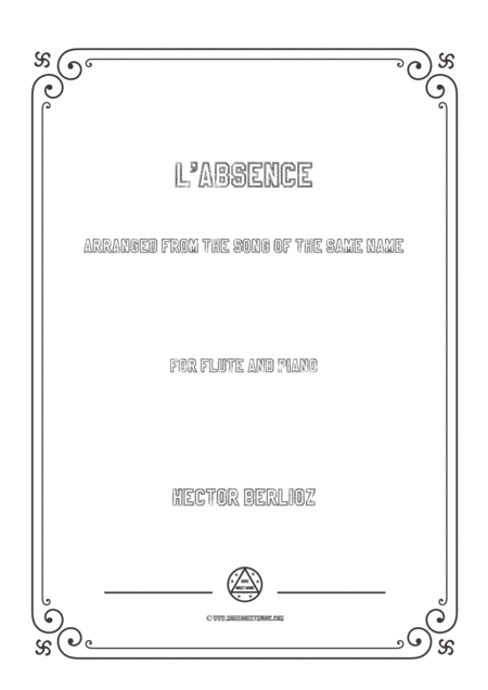 Free Sheet Music Berlioz L Absence For Flute And Piano