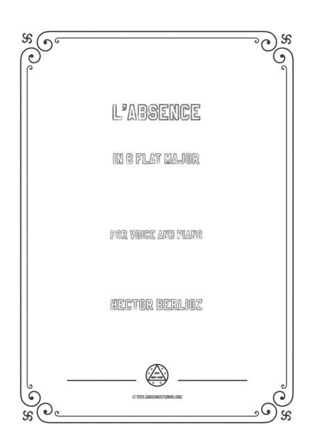 Free Sheet Music Berlioz L Absence In B Flat Major For Voice And Piano