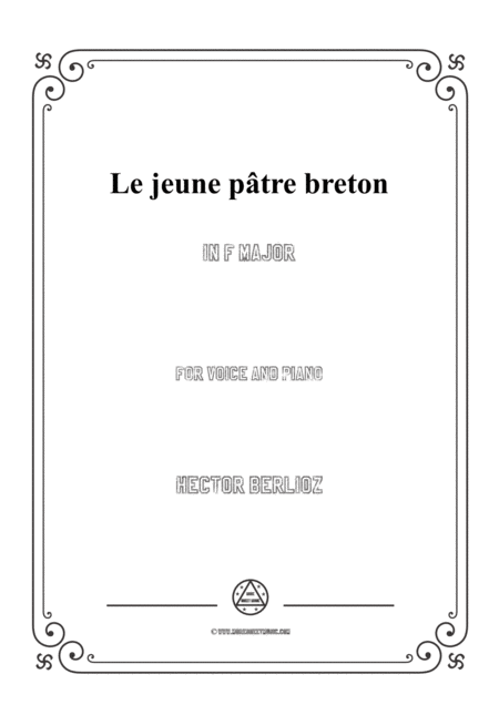 Berlioz Le Jeune Ptre Breton In F Major For Voice And Piano Sheet Music