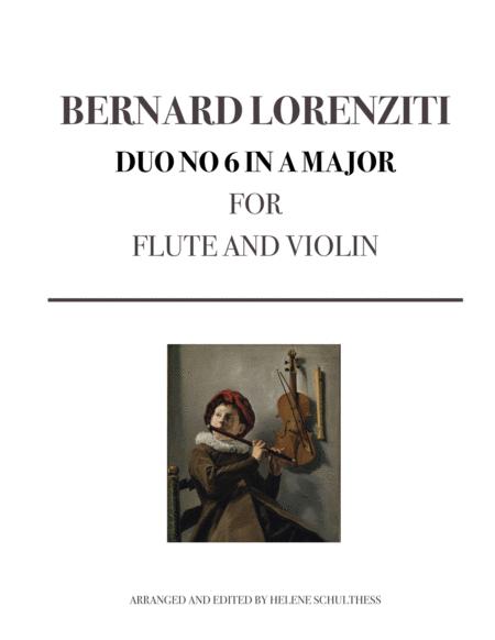 Bernard Lorenziti Duo No 6 In A Major For Flute And Violin Sheet Music