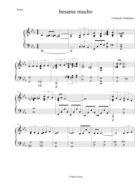 Besame Mucho Jazz Version Sheet Music