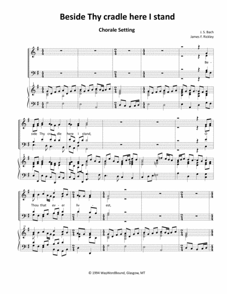 Beside Thy Cradle Here I Stand Sheet Music