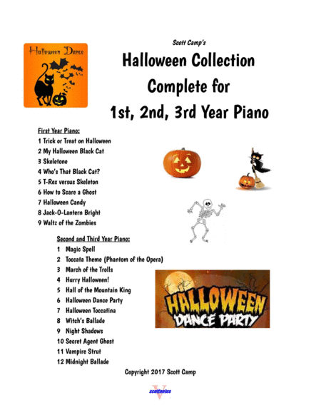 Best Halloween Collection Complete For First Second And 3rd Year Piano Sheet Music