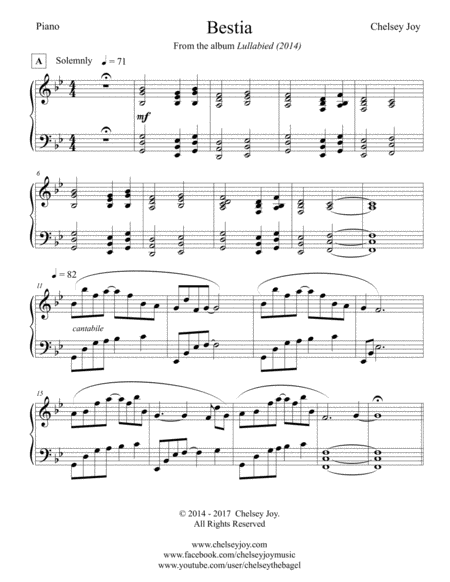 Bestia Sheet Music