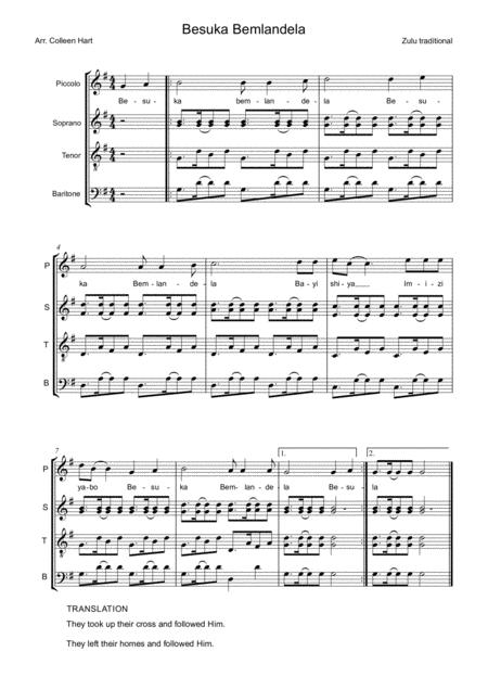 Besuka Bemlandela They Took Up Their Cross And Followed Him Arr Colleen Hart Sheet Music