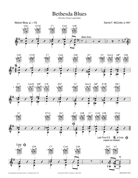 Bethesda Blues Sheet Music