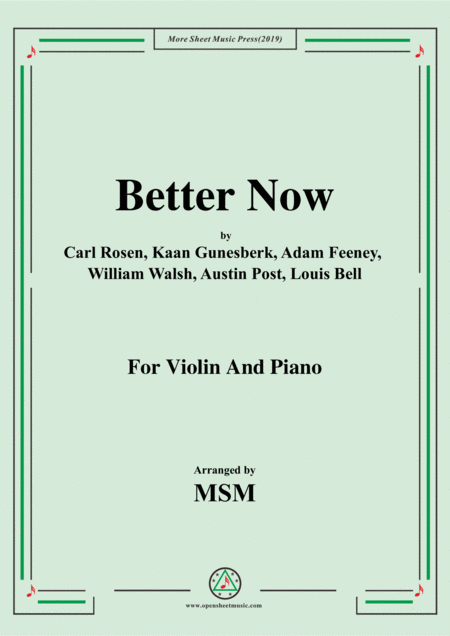 Better Now For Violin And Piano Sheet Music