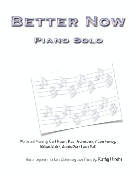 Better Now Piano Solo Sheet Music