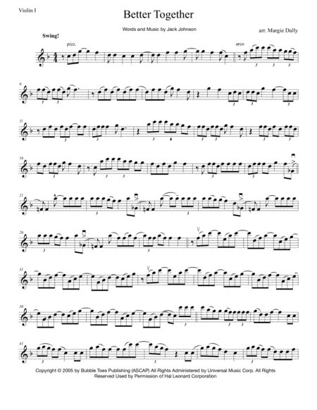 Better Together For String Quartet Sheet Music