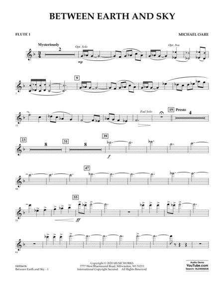 Free Sheet Music Between Earth And Sky Flute 1