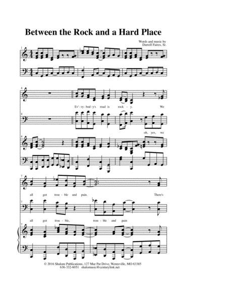 Between The Rock And A Hard Place Gospel Anthem Satb Mp3 Sheet Music