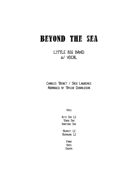 Beyond The Sea Little Big Band With Vocal Sheet Music