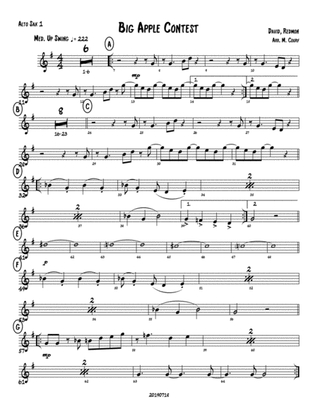Free Sheet Music Big Apple Contest All Parts