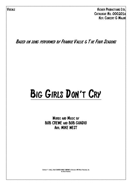 Free Sheet Music Big Girls Dont Cry Vocals