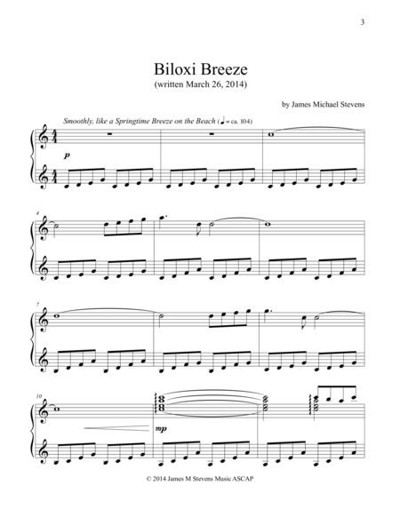 Free Sheet Music Biloxi Breeze