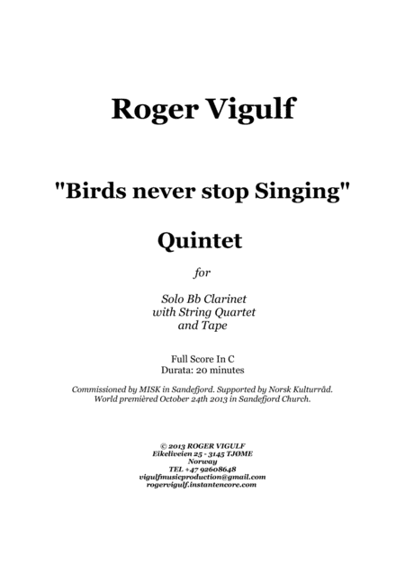 Free Sheet Music Birds Never Stop Singing