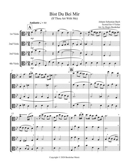 Bist Du Bei Mir 4 Violas Sheet Music