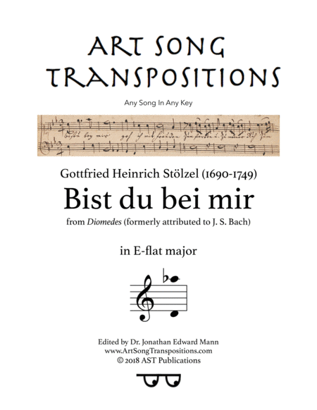 Free Sheet Music Bist Du Bei Mir E Flat Major