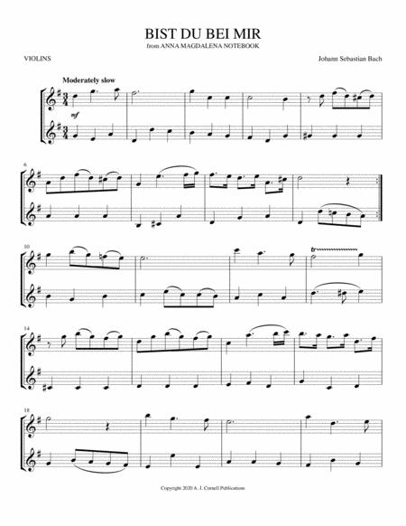 Bist Du Bei Mir From Anna Magdalena Notebook Sheet Music