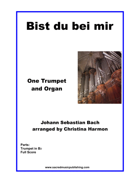 Bist Du Bei Mir One Trumpet And Organ Sheet Music