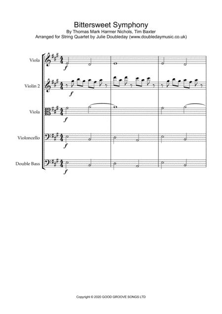 Bittersweet Symphony For String Orchestra Sheet Music