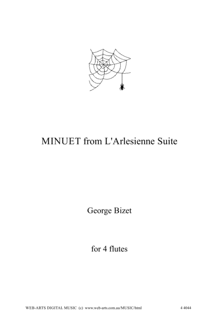 Bizet Minuet From L Arlesienne Suite No 1 For 4 Flutes Sheet Music