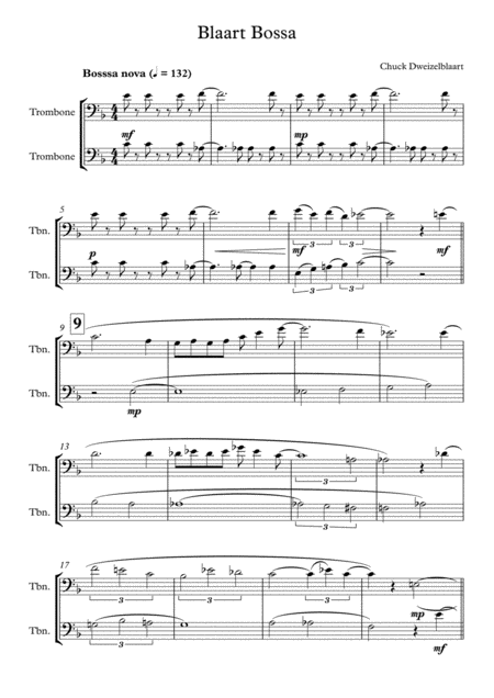 Blaart Bossa Trombone Duet Sheet Music