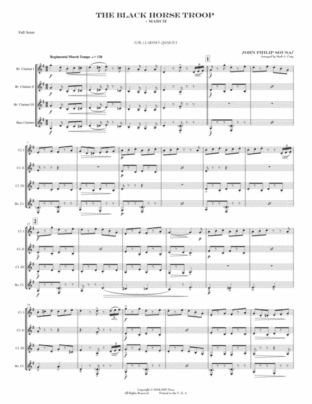 Free Sheet Music Black Horse Troop March
