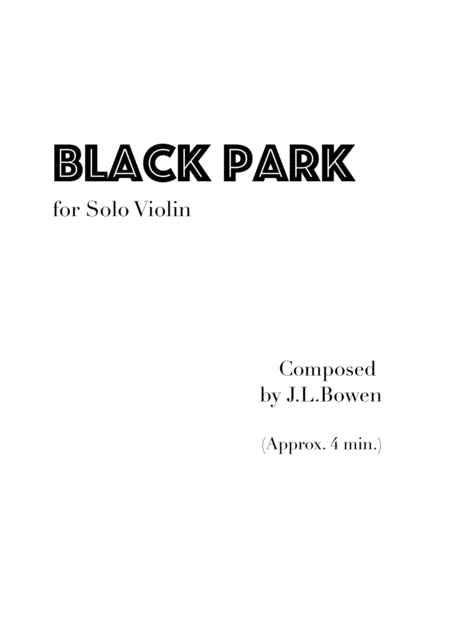 Black Park Solo Violin Sheet Music