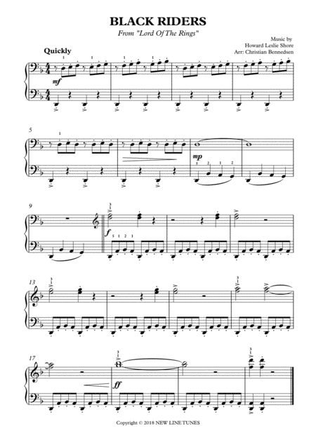 Free Sheet Music Black Riders